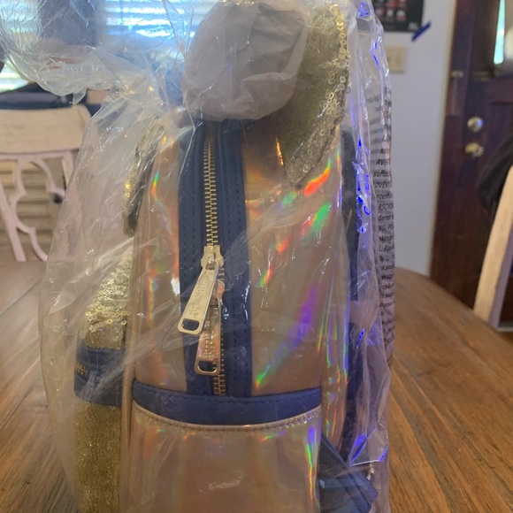 Disney Parks 50th Minnie Sequins Iridescent Loungefly Backpack and Minnie Ears - Picture 6 of 10